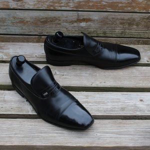 Barker Black Leather Formal Slip-On Dress Shoe, Men's 10 UK, Made in England